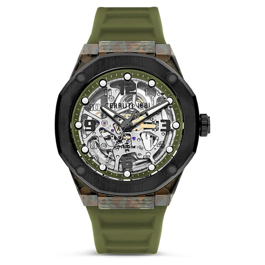 Cerruti 1881 Green Dial Silicone Strap Watch for Men