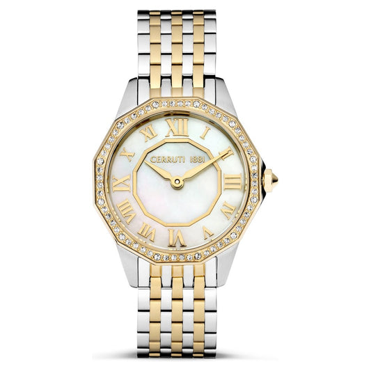 Cerruti 1881 Quartz Analog Mother of Pearl Dial Stainless Steel Strap Watch for Women