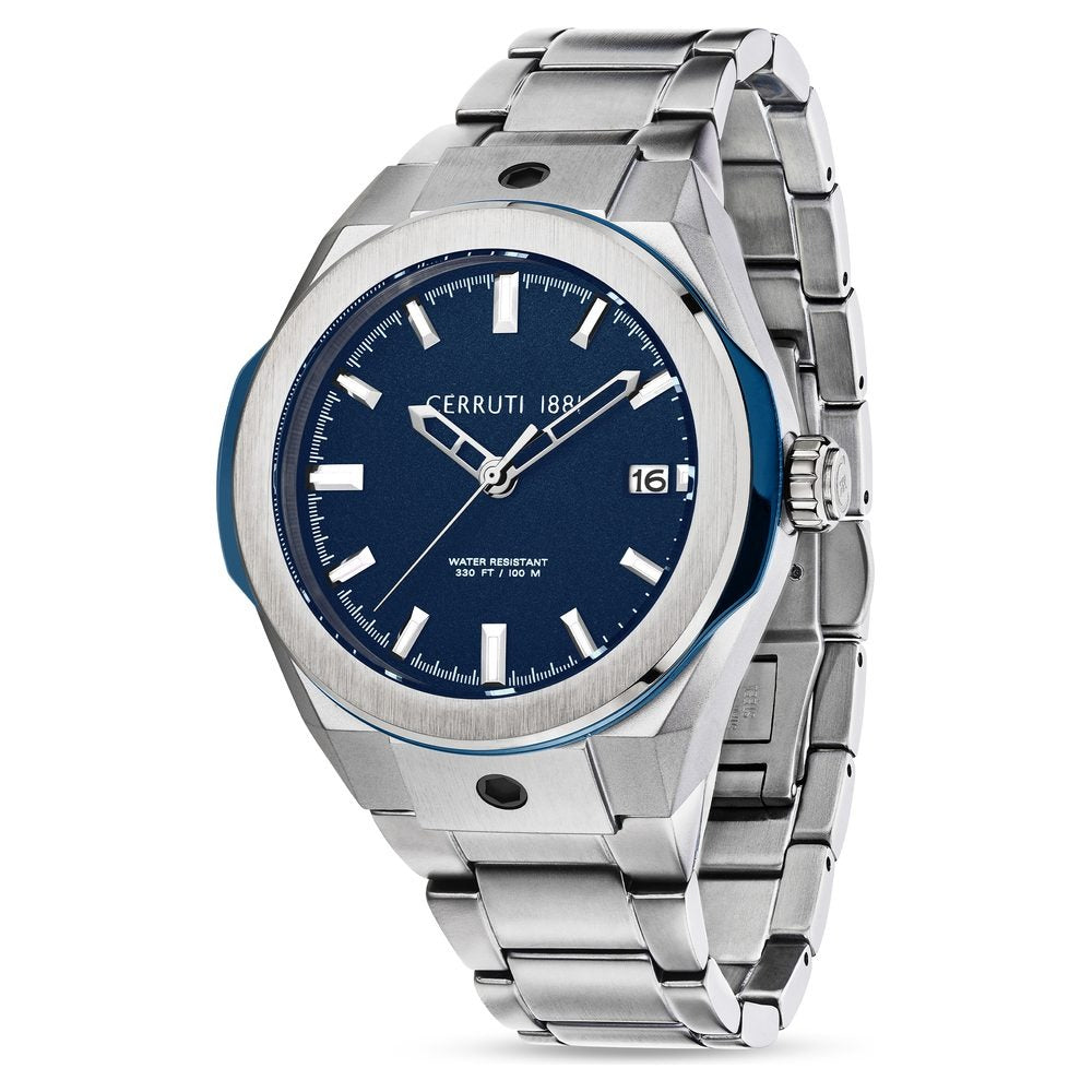 Cerruti 1881 Blue Dial Stainless Steel Strap Watch for Men