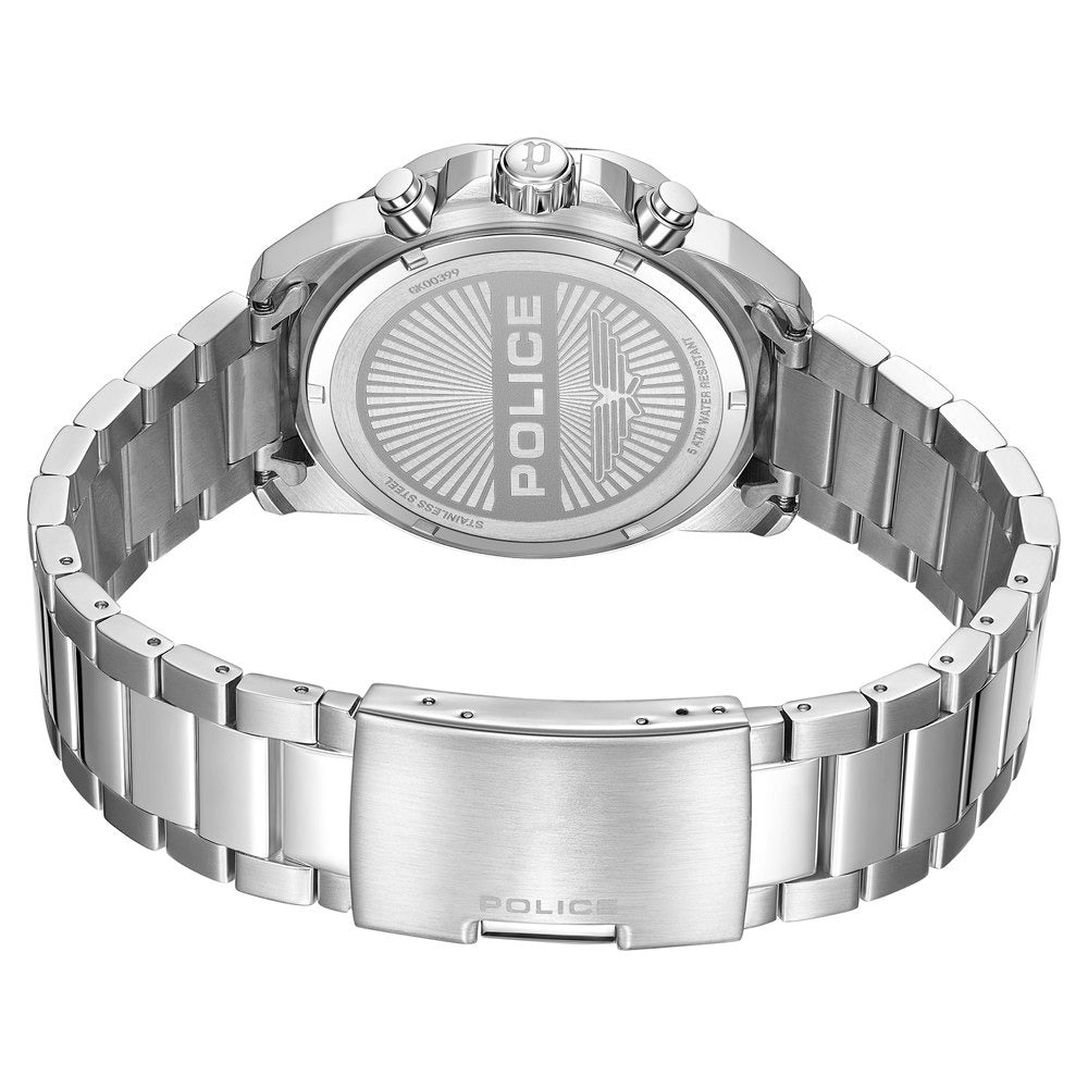 Police Quartz Multifunction Blue Dial Silver Stainless Steel Strap Watch For Men