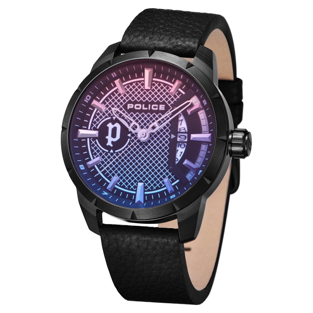 Police Quartz Analog with Date Grey Dial Leather Strap Watch for Men