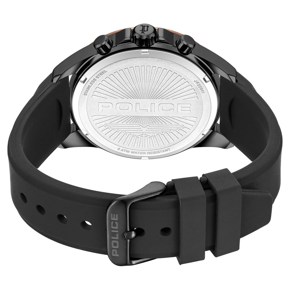 Police Quartz Multifunction Black Dial Black Colour Silicone Strap Watch For Men