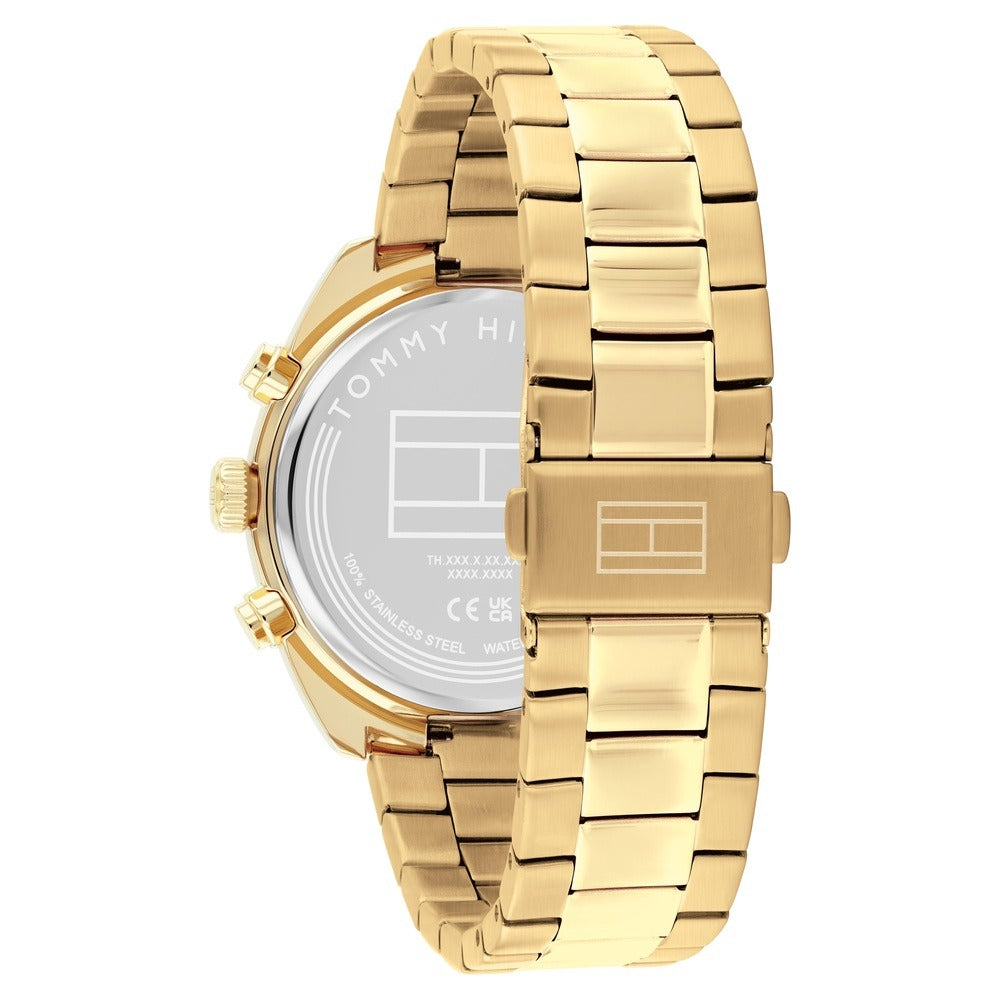 Tommy Hilfiger Quartz Chronograph Green Dial Golden Stainless Steel Strap Watch For Men