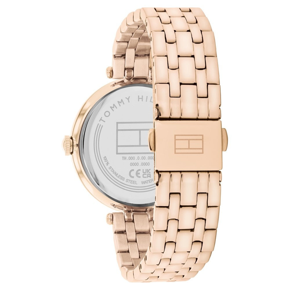 Tommy Hilfiger Quartz Analog Rose Gold Round Dial Rose Gold Stainless Steel Strap Watch For Women