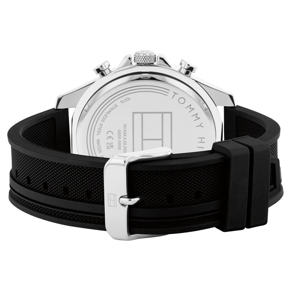 Tommy Hilfiger Quartz Multifunction Black dial Silicone Strap Watch for Men