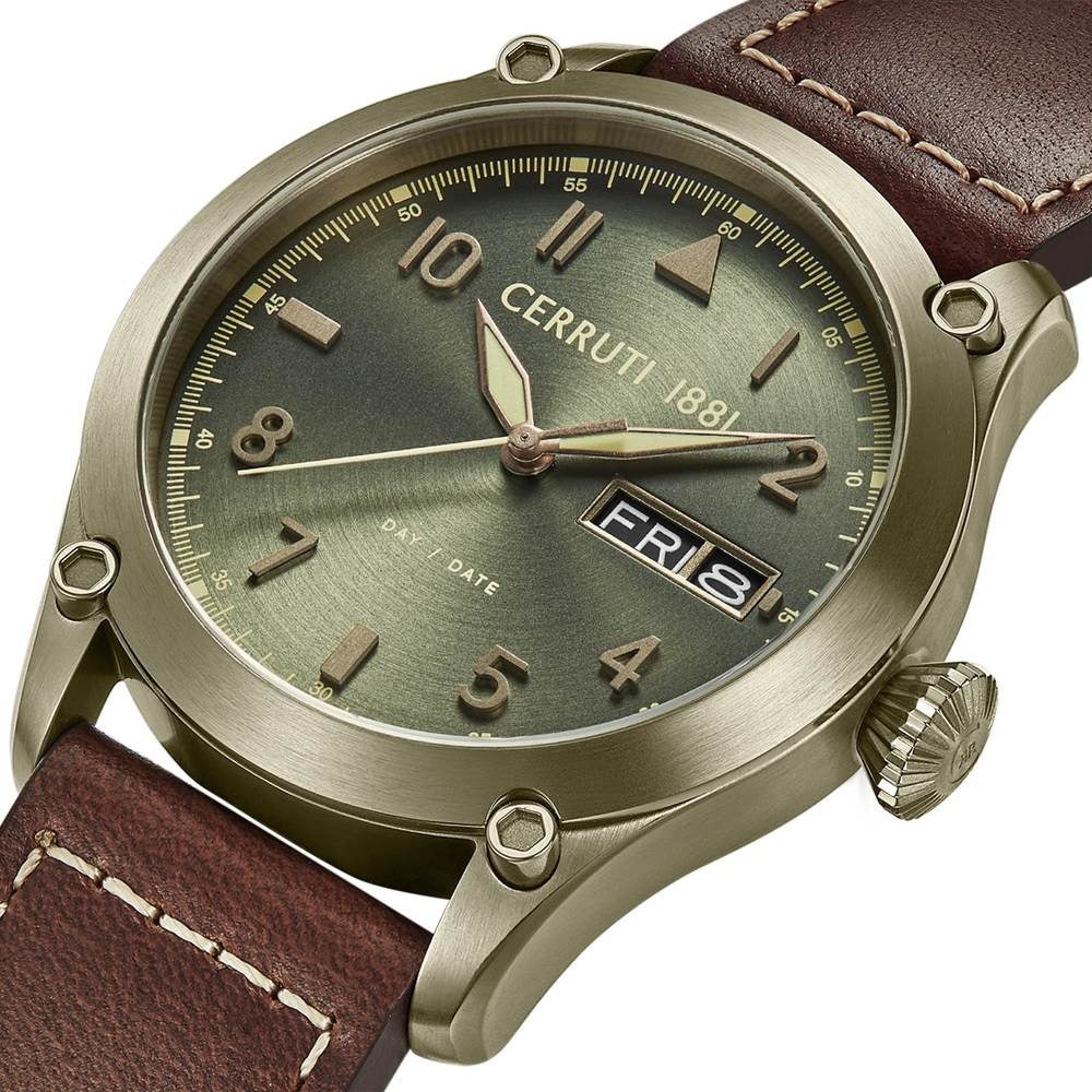 Cerruti 1881 Quartz Analog with Day and Date Grey Dial Stainless Steel Strap Watch for Men