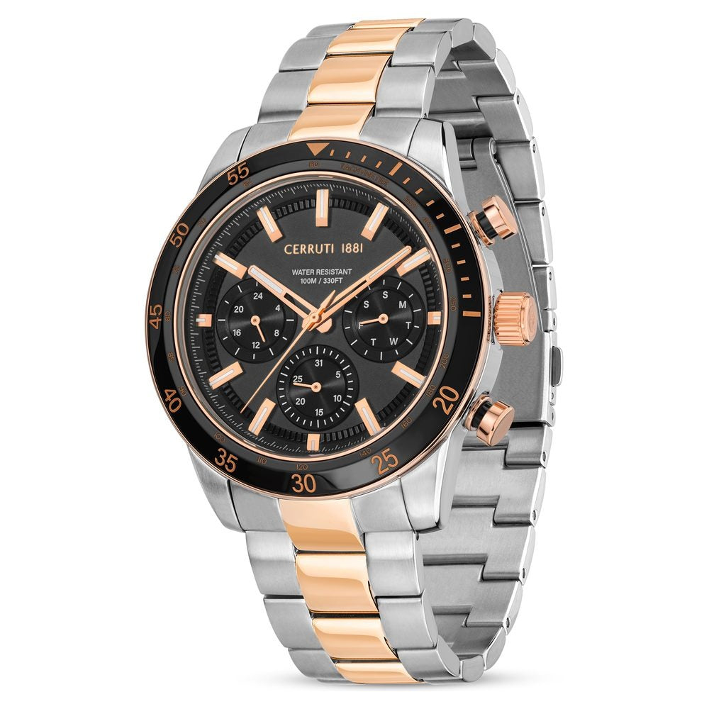 Cerruti 1881 Black Dial Stainless Steel Strap Watch for Men