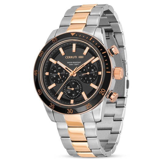 Cerruti 1881 Black Dial Stainless Steel Strap Watch for Men