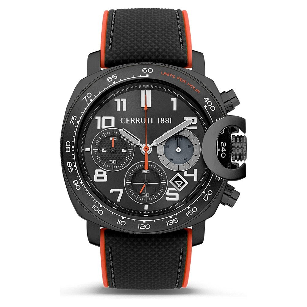 Cerruti 1881 Black Dial Silicone Strap Watch for Men