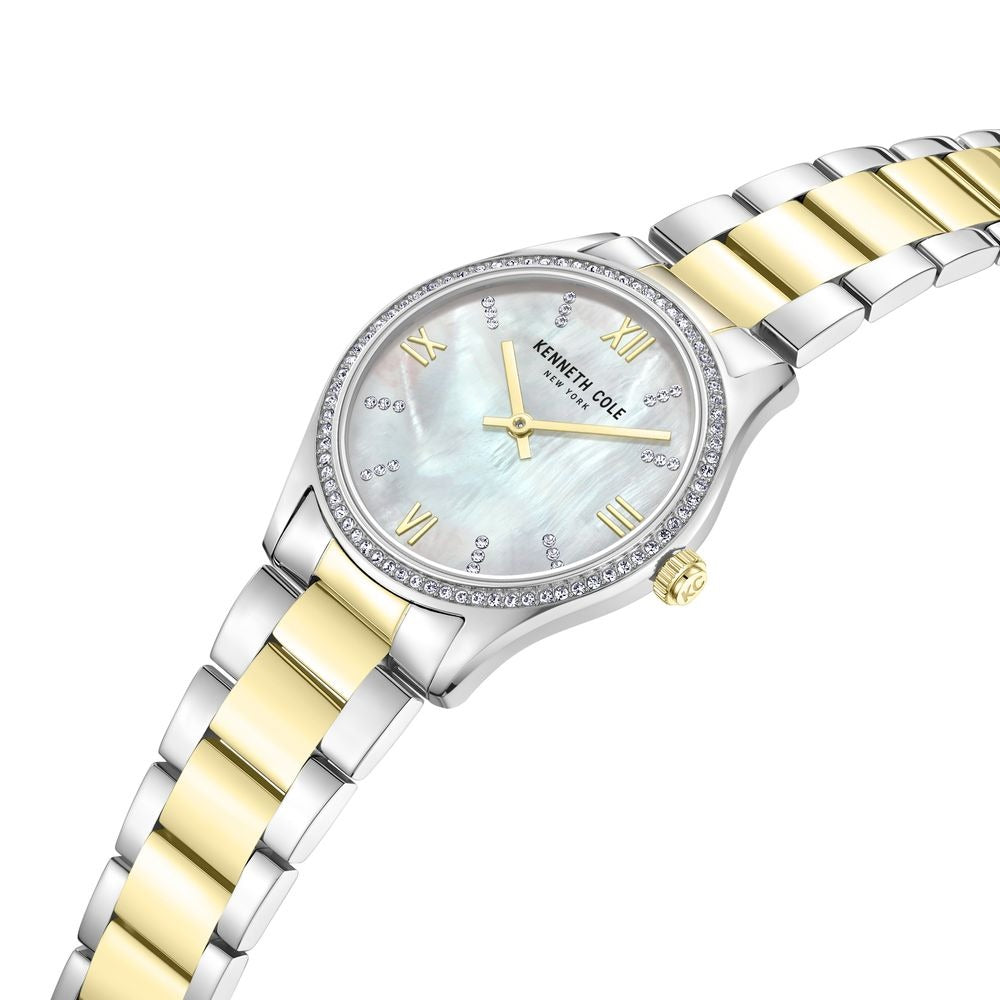 Kenneth Cole Quartz Analog Mother Of Pearl Dial Stainless Steel Strap Watch For Women