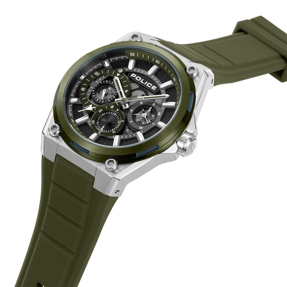 Police Quartz Multifunction Black Silicone Strap for Men