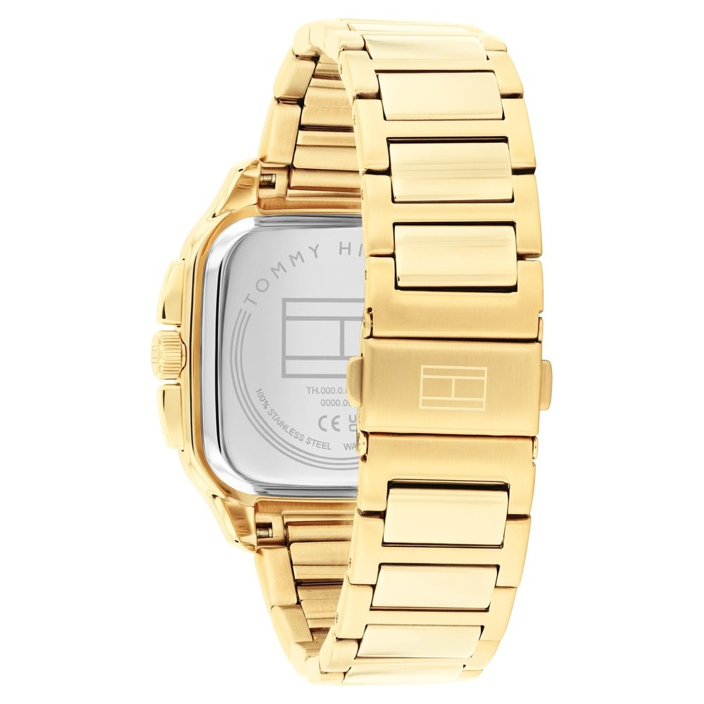 Tommy Hilfiger Quartz Multifunction Green Dial Golden Stainless Steel Strap Watch For Men