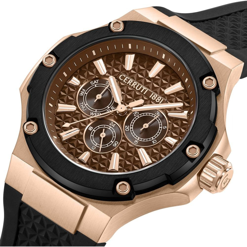 Cerruti 1881 Quartz Multifunction Brown Dial Stainless Steel Strap Watch for Men