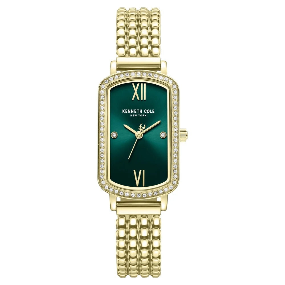 Kenneth Cole Quartz Analog Green Dial Golden Colour Stainless Steel Strap Watch For Women