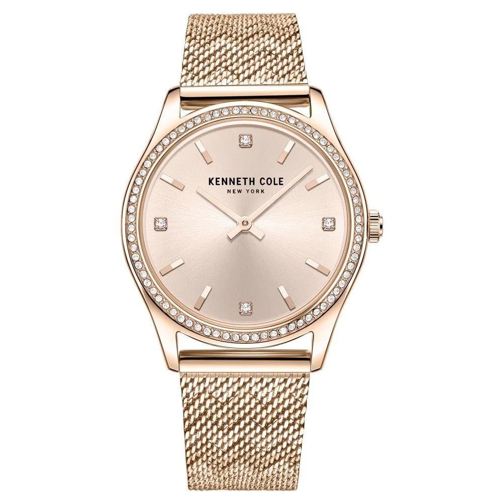 Kenneth Cole Quartz Analog Rose Gold Dial Stainless Steel Strap Watch for Women