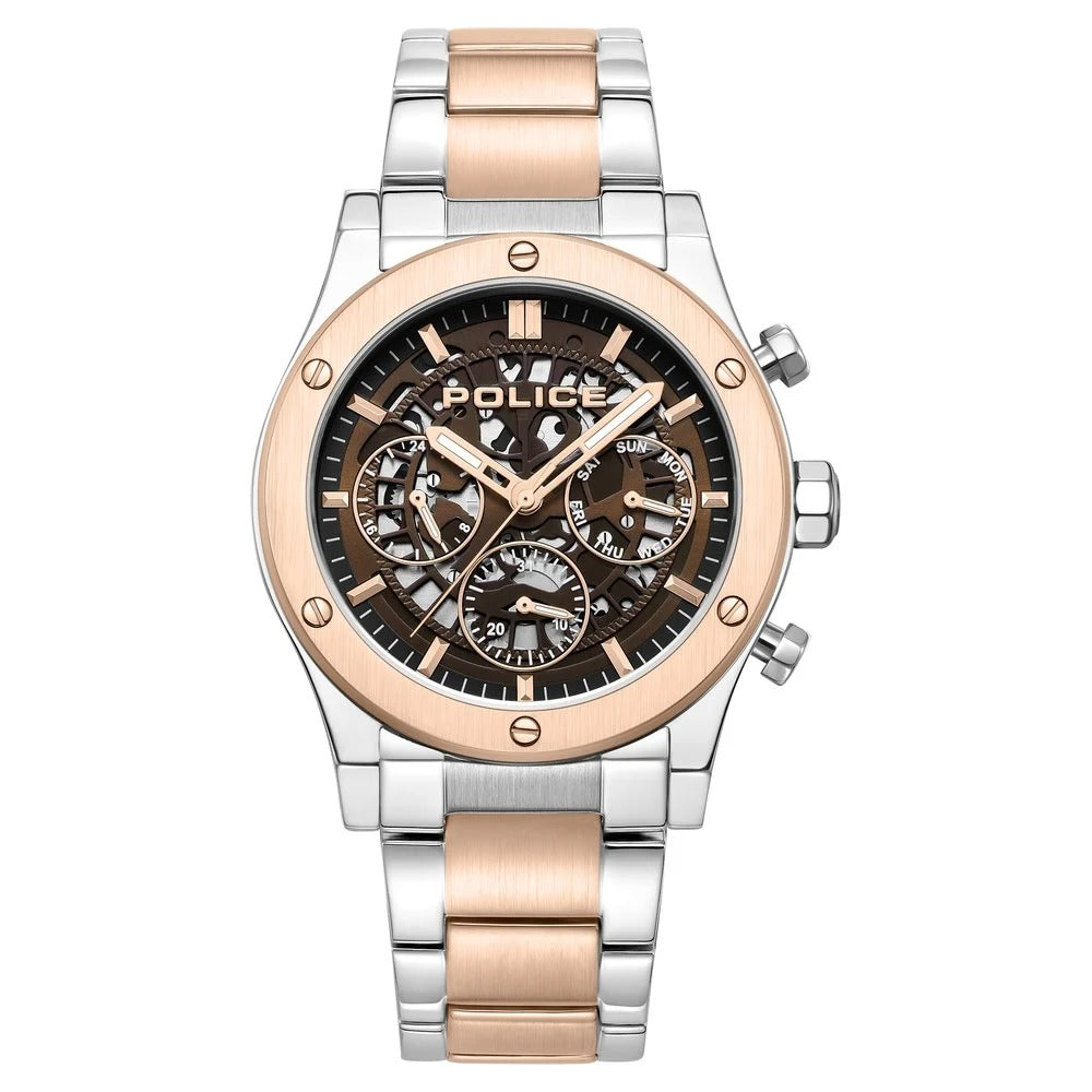 Police Brown Dial Quartz Multifunction Watch for Men