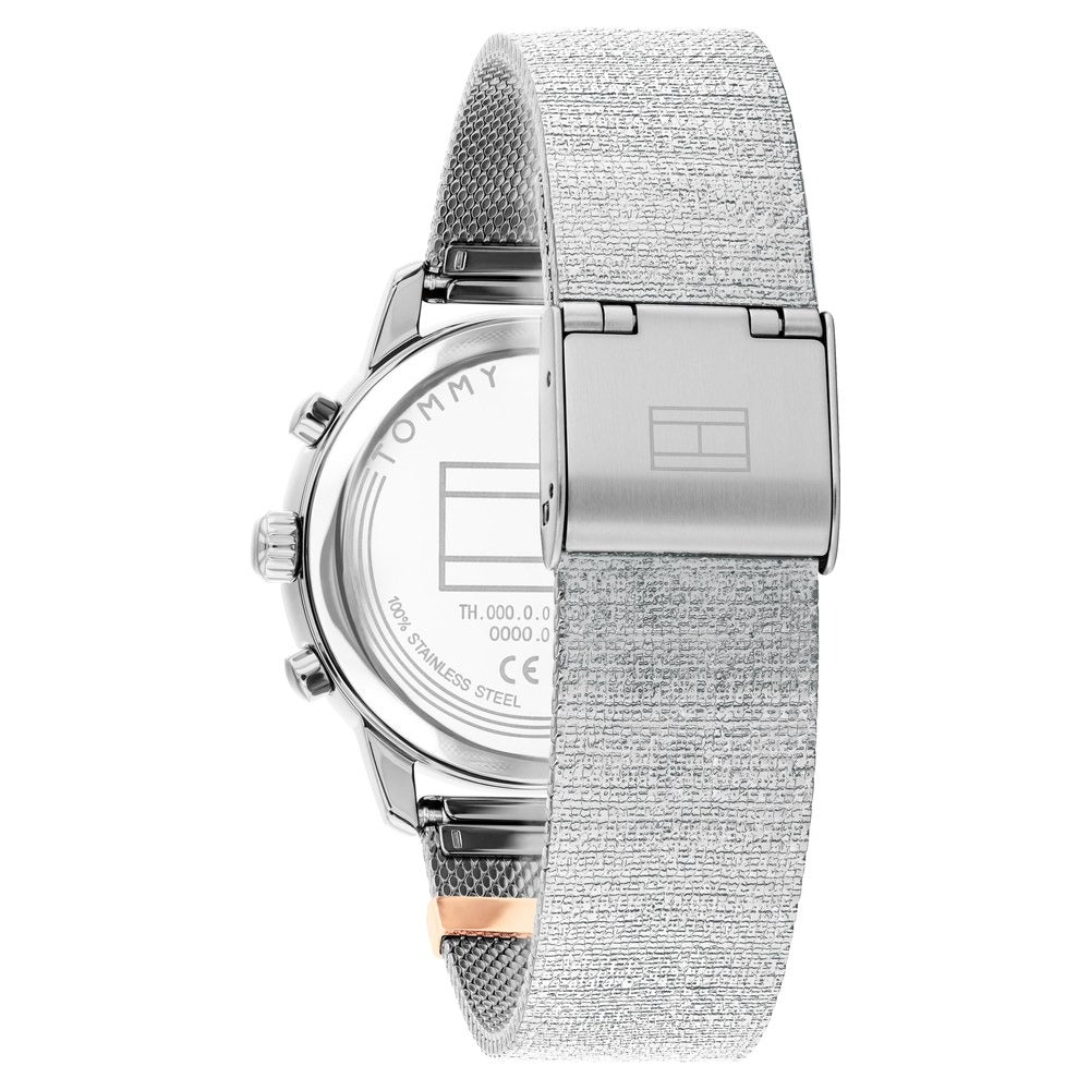 Tommy Hilfiger Quartz Multifunction Blue Dial Rose Gold Stainless Steel Strap Watch For Women