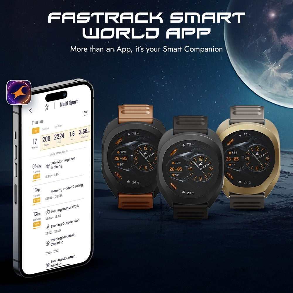Fastrack Cosmix Smartwatch 1.32" inch AMOLED Display, Cosmic Drive Inspired Case Design, AI Watcface , AI Chat, IP68