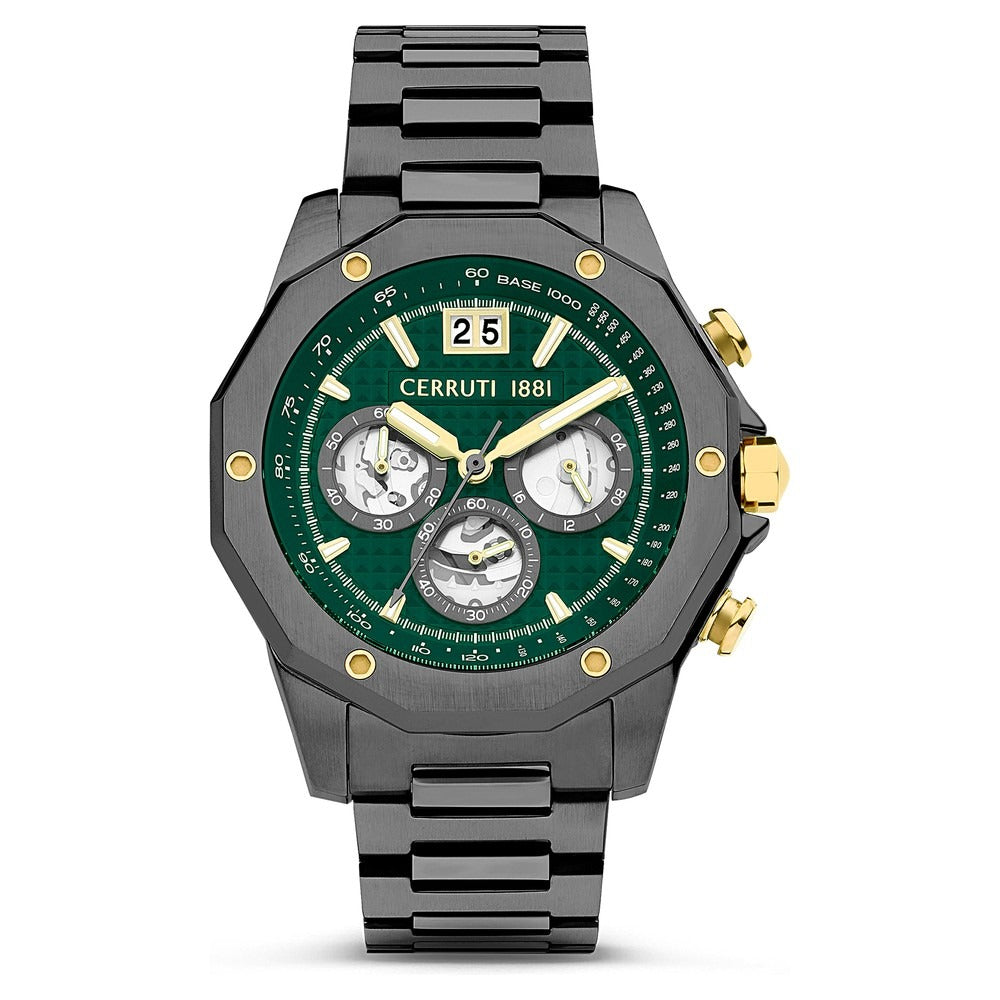 Cerruti 1881 Green Dial Stainless Steel Strap Watch for Men