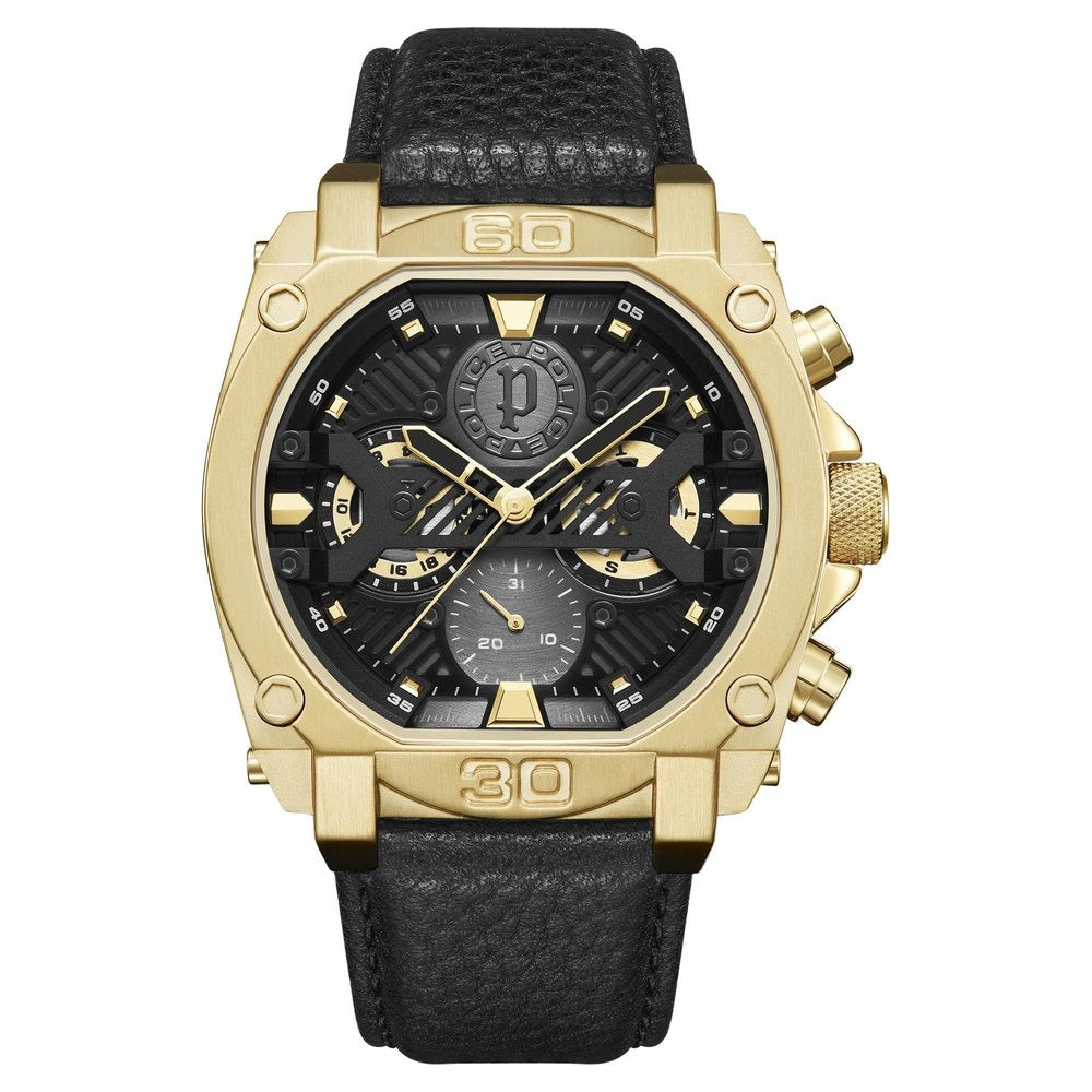 Police Quartz Multifunction Grey Dial Leather Strap Watch for Men