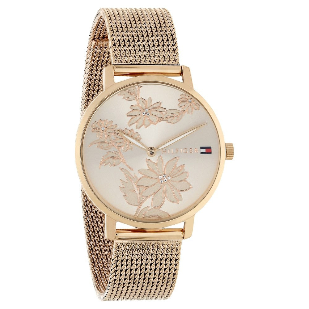 Tommy Hilfiger Quartz Analog Rose Gold Dial Stainless Steel Strap Watch for Women