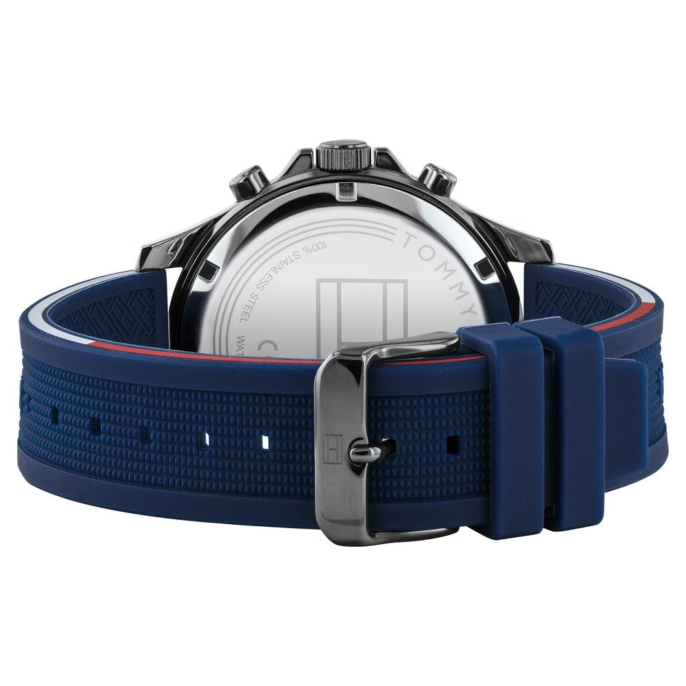 Tommy Hilfiger Quartz Multifunction Blue Dial Silicone Strap Watch for Men