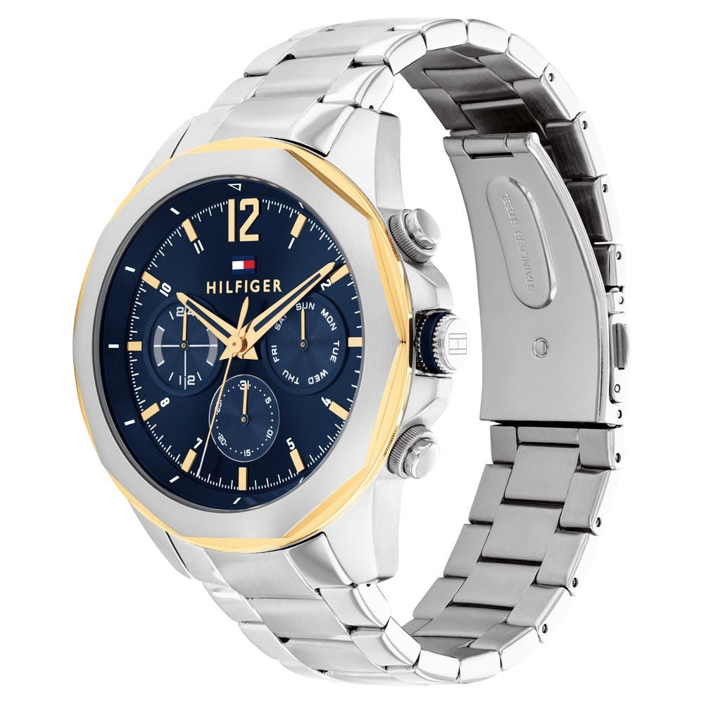 Tommy Hilfiger Blue Dial Silver Stainless Steel Strap Watch for Men
