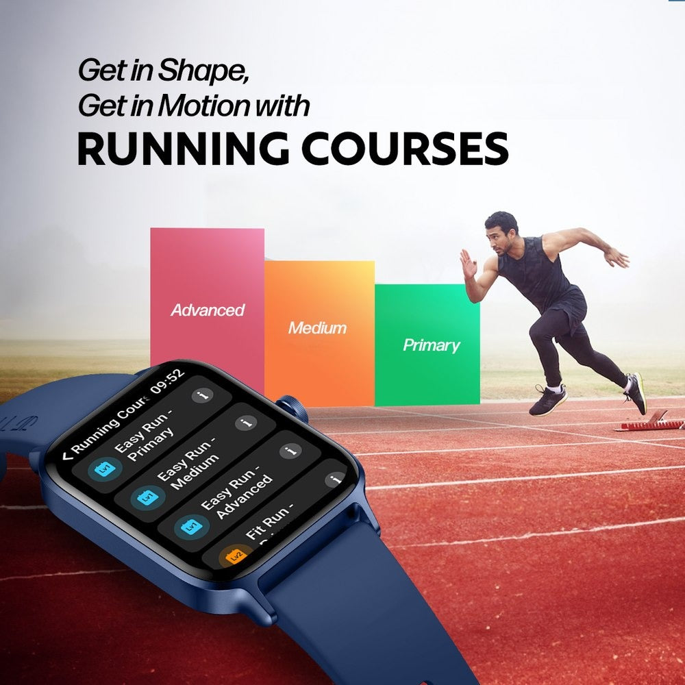 Titan Traveller with 4.52 cm AMOLED Display, BT Calling, India's First FitVerse Smartwatch with Blue Leather Strap