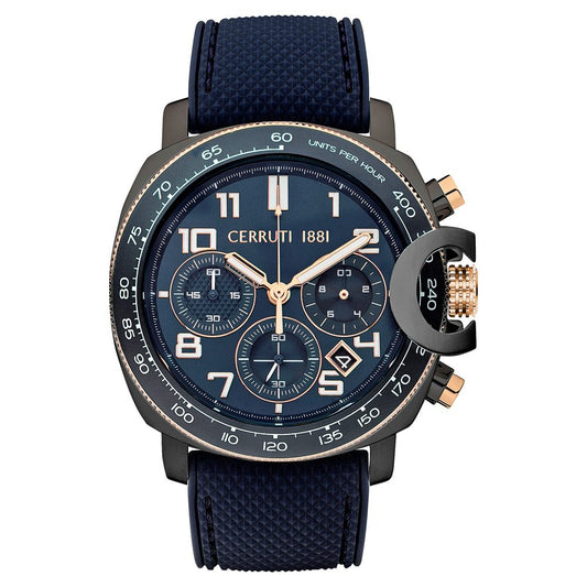 Cerruti 1881 Blue Dial Silicone Strap Watch for Men