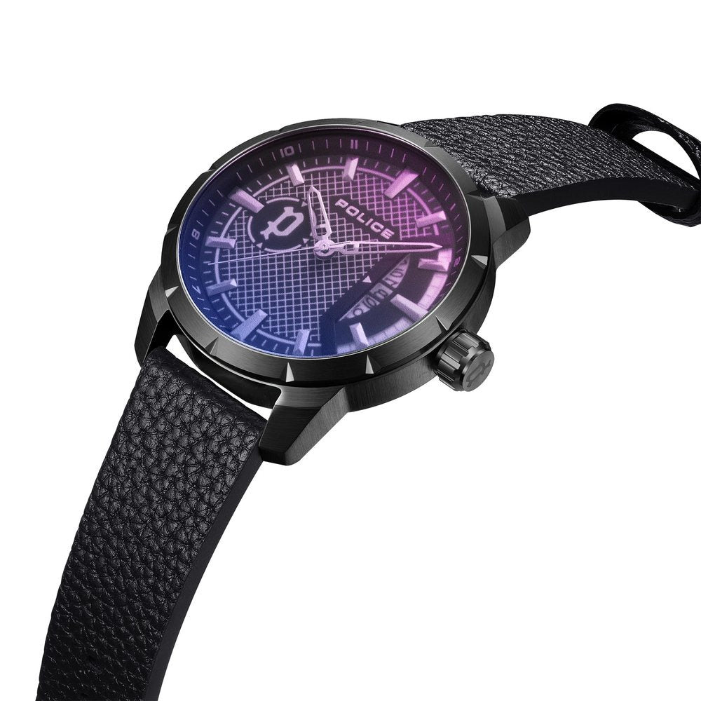 Police Quartz Analog with Date Grey Dial Leather Strap Watch for Men