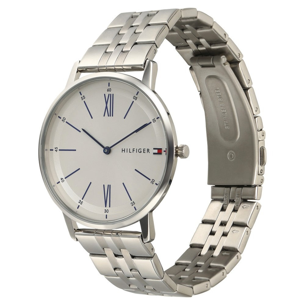 Tommy Hilfiger Quartz Analog White Dial Stainless Steel Strap Watch for Men