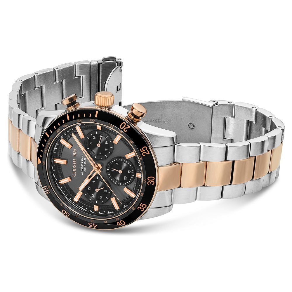 Cerruti 1881 Black Dial Stainless Steel Strap Watch for Men