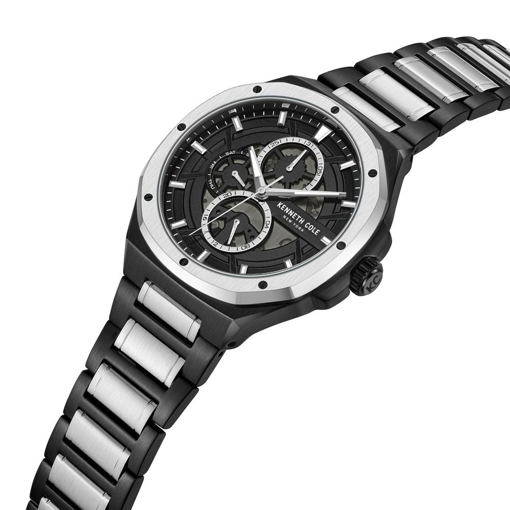 Kenneth Cole Multifunction Black Dial Stainless Steel Strap Watch For Men
