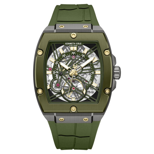 Kenneth Cole Automatic Green Dial Green Colour Silicone Strap Watch For Men