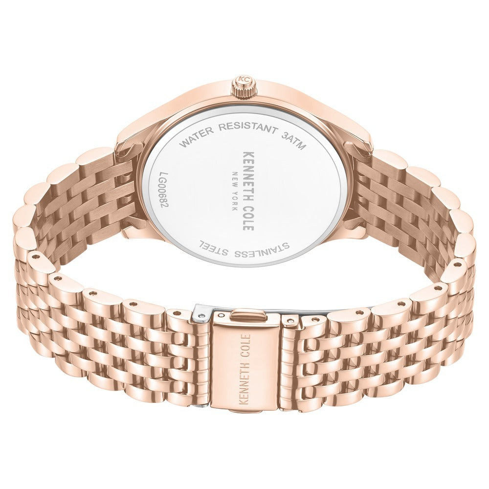 Kenneth Cole Quartz Analog Maroon Dial Rose Gold Colour Stainless Steel Strap Watch For Women