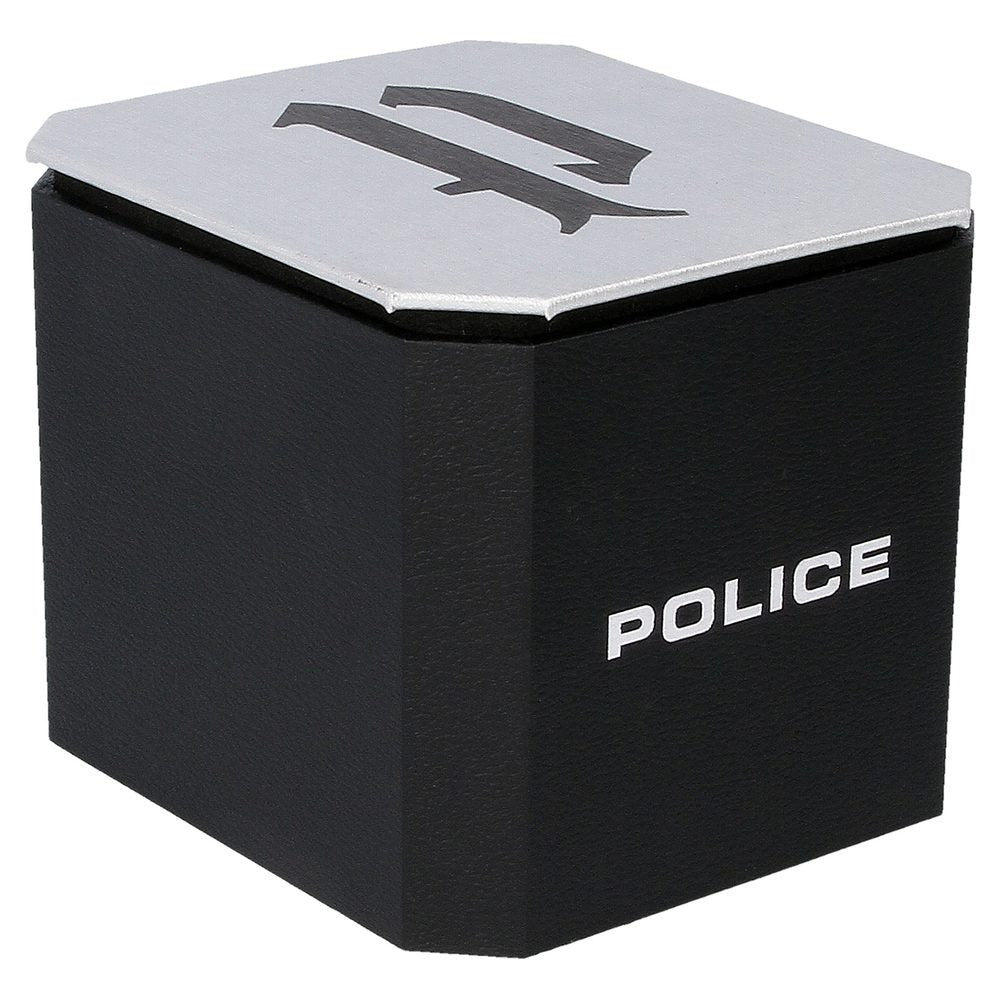 Police Black Dial Brown Strap Multifunction Watch for Men