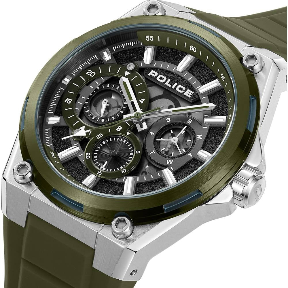 Police Quartz Multifunction Black Silicone Strap for Men