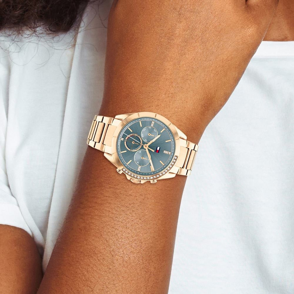 Tommy Hilfiger Quartz Multifunction Blue Dial Stainless Steel Strap Watch for Women