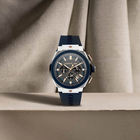 Cerruti 1881 Grey Dial Silicone Strap Watch for Men
