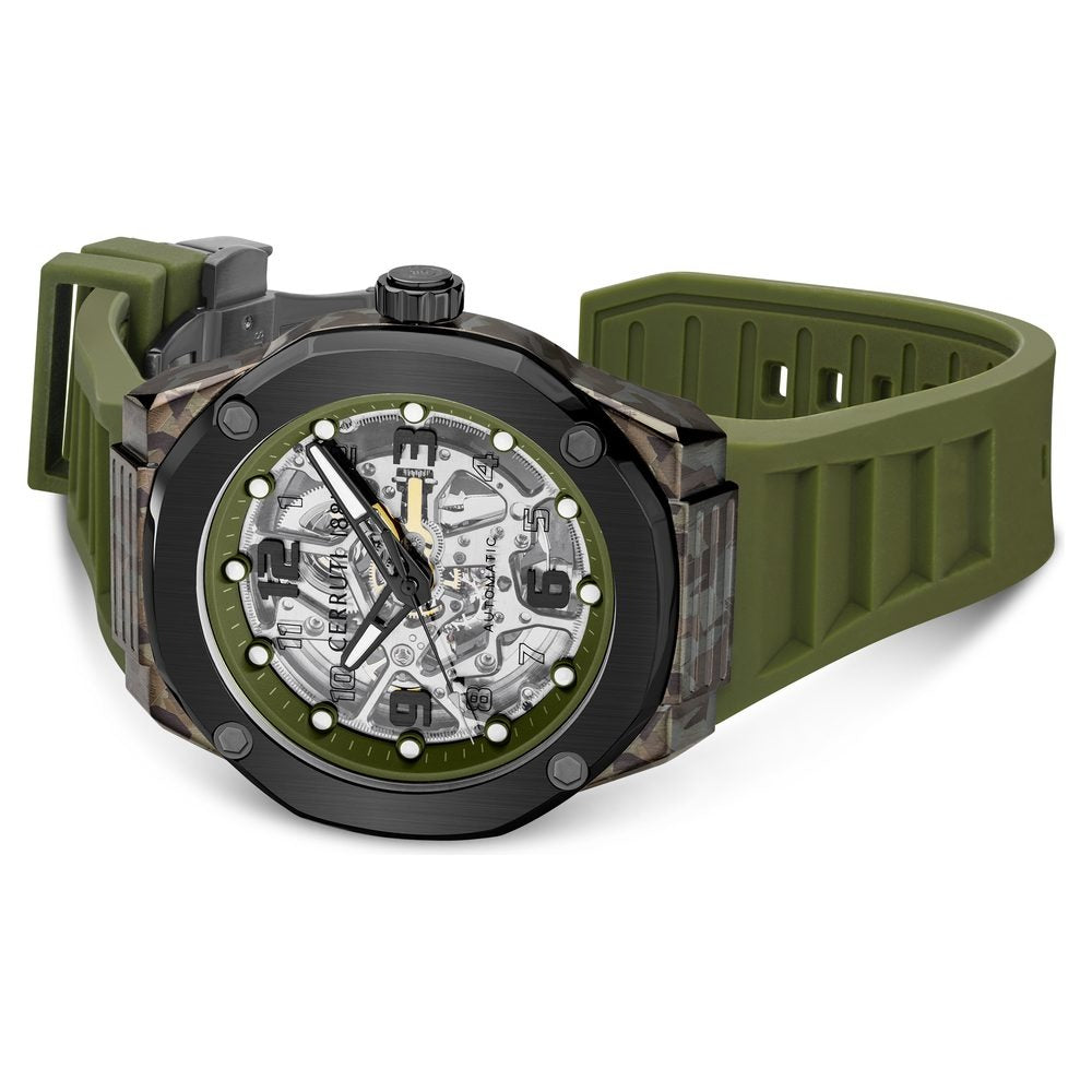 Cerruti 1881 Green Dial Silicone Strap Watch for Men