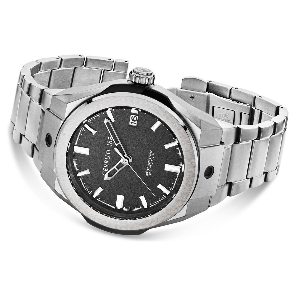 Cerruti 1881 Black Dial Stainless Steel Strap Watch for Men