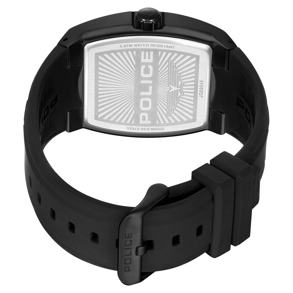 Police Quartz Multifunction Grey Dial Black Silicone Strap Watch for Men