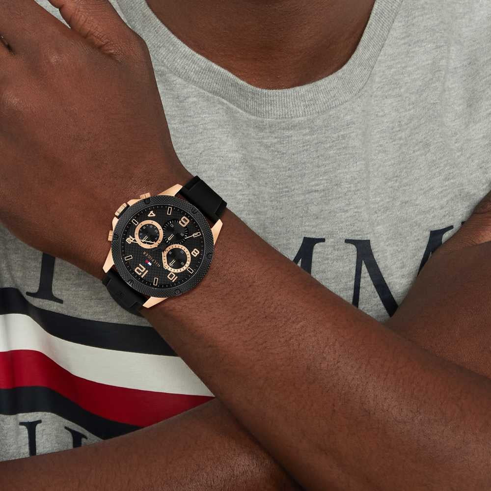 Tommy Hilfiger Black Dial Quartz Analog Watch for Men