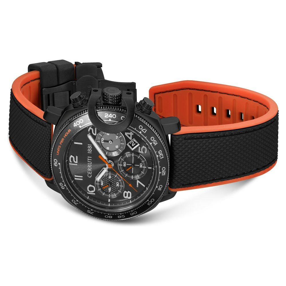 Cerruti 1881 Black Dial Silicone Strap Watch for Men