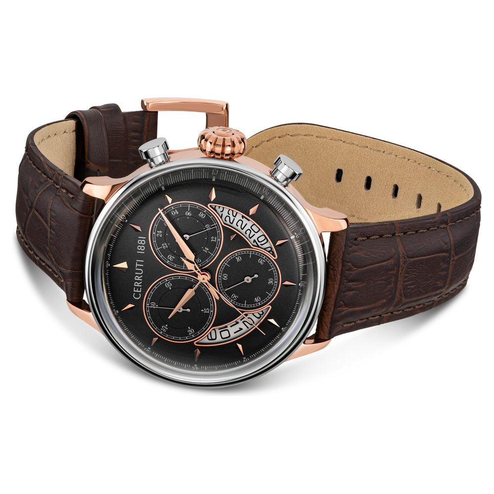 Cerruti 1881 Brown Dial Leather Strap Watch for Men