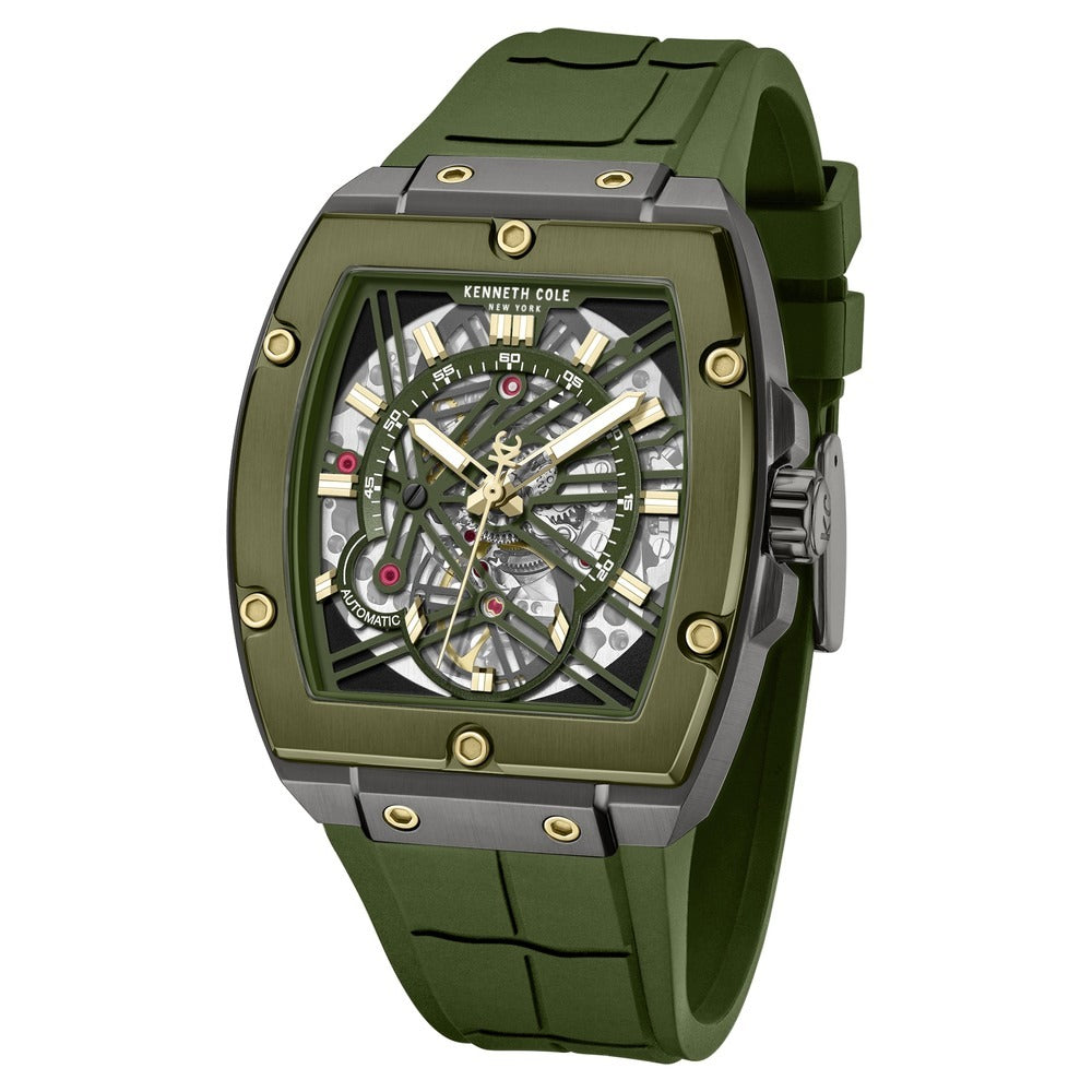 Kenneth Cole Automatic Green Dial Green Colour Silicone Strap Watch For Men