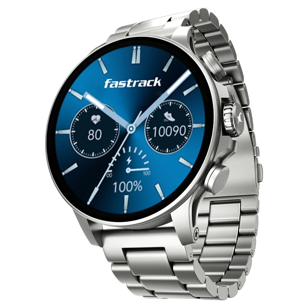 Fastrack Marvellous FX2 Unisex Smart Watch With Silver Metal Strap