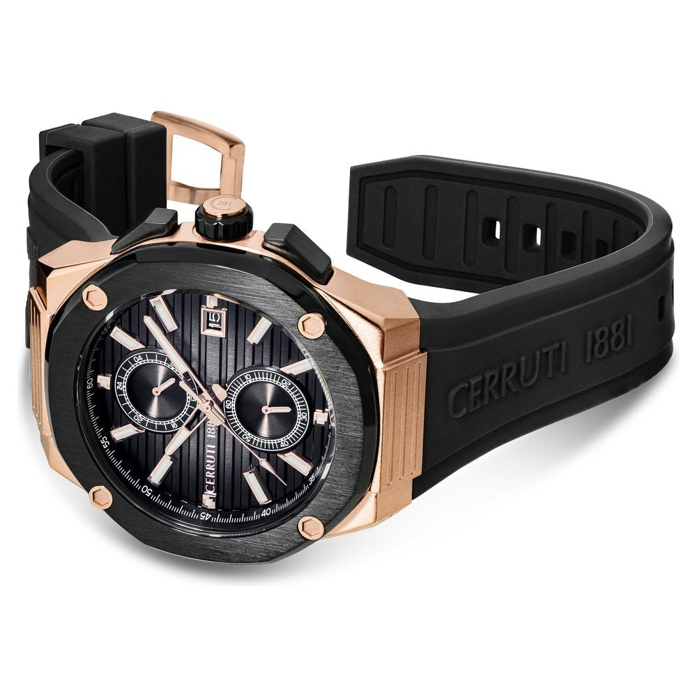 Cerruti 1881 Black Dial Silicone Strap Watch for Men