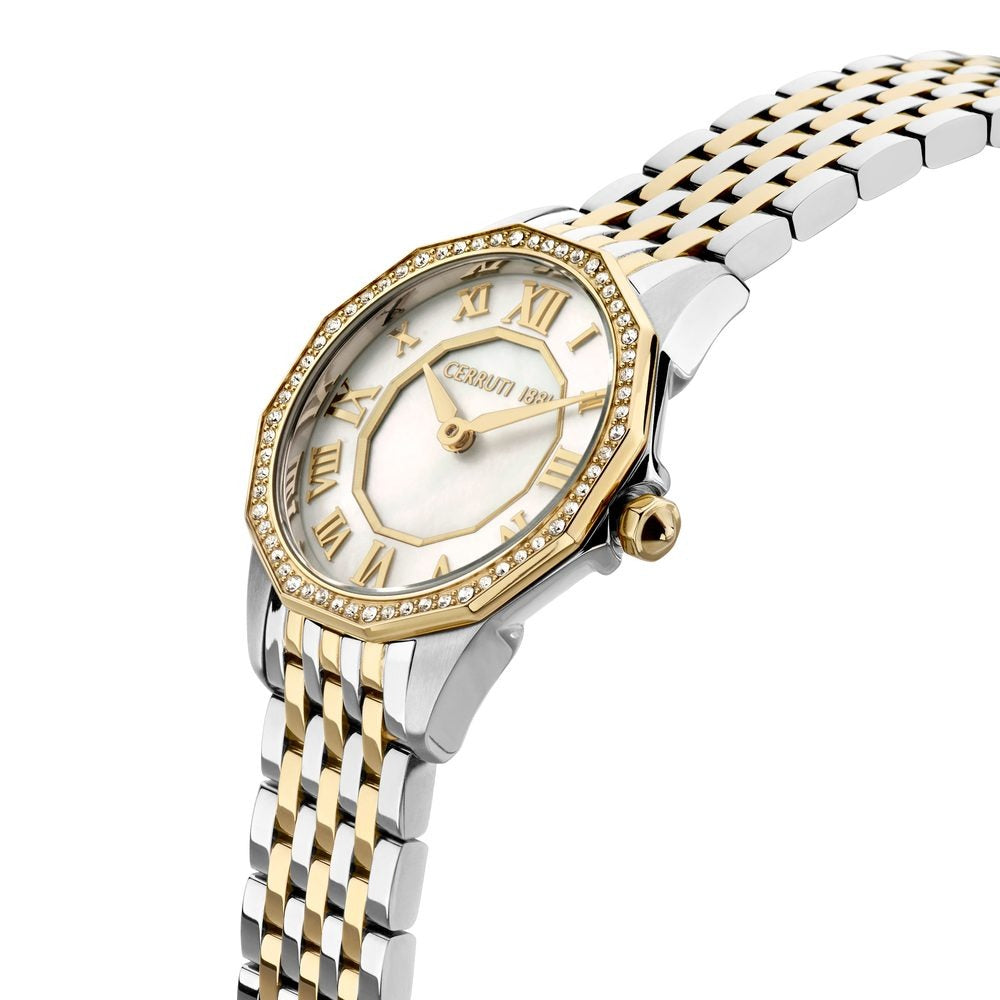 Cerruti 1881 Quartz Analog Mother of Pearl Dial Stainless Steel Strap Watch for Women