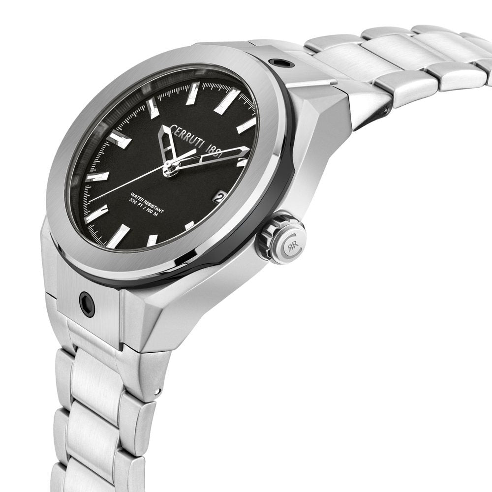 Cerruti 1881 Black Dial Stainless Steel Strap Watch for Men